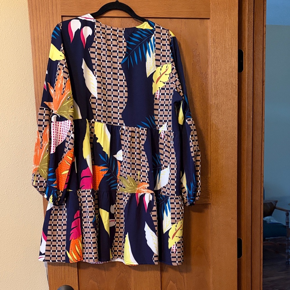 Colorful Patterned Mini Dress - Picture 2 of 2